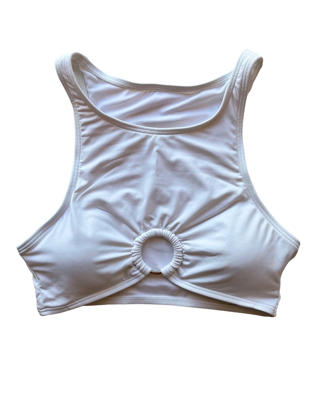 Michael Kors White Gold Ring Detail Bikini Swim Top Women’s Size Extra Small